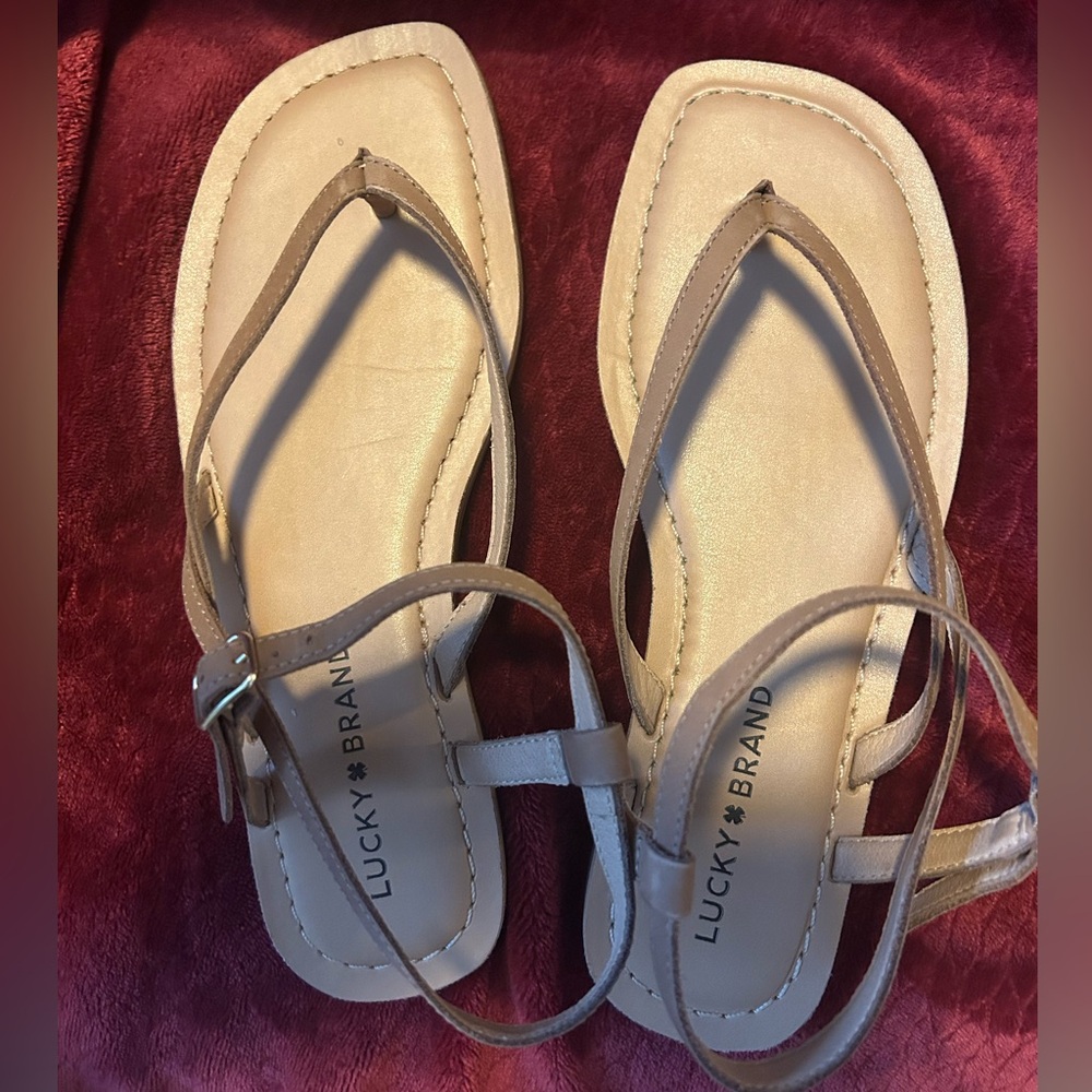 Lucky Brand Tan Women's Leather Sandals